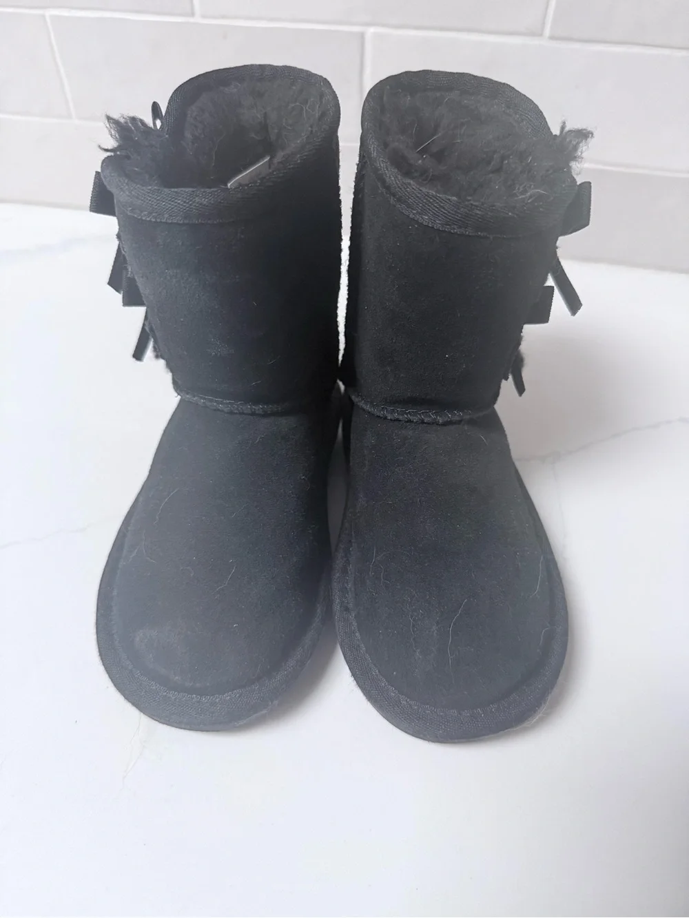 Koolaburra Ugg Black Bow Shearling Lined Boots